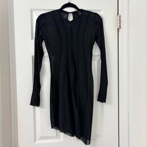 Forever 21 Black Sheer Long Sleeve Dress